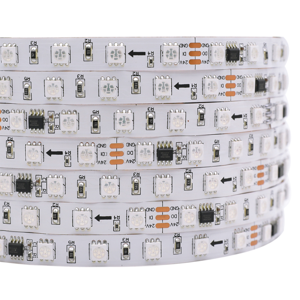 WS2811 DC24V 60LEDs/m Programmable LED Strip Lights, Addressable Digital Full Color Chasing Flexible LED Strips, Waterproof Optional, 16.4ft/32.8ft/65.6ft Per Reel By Sale